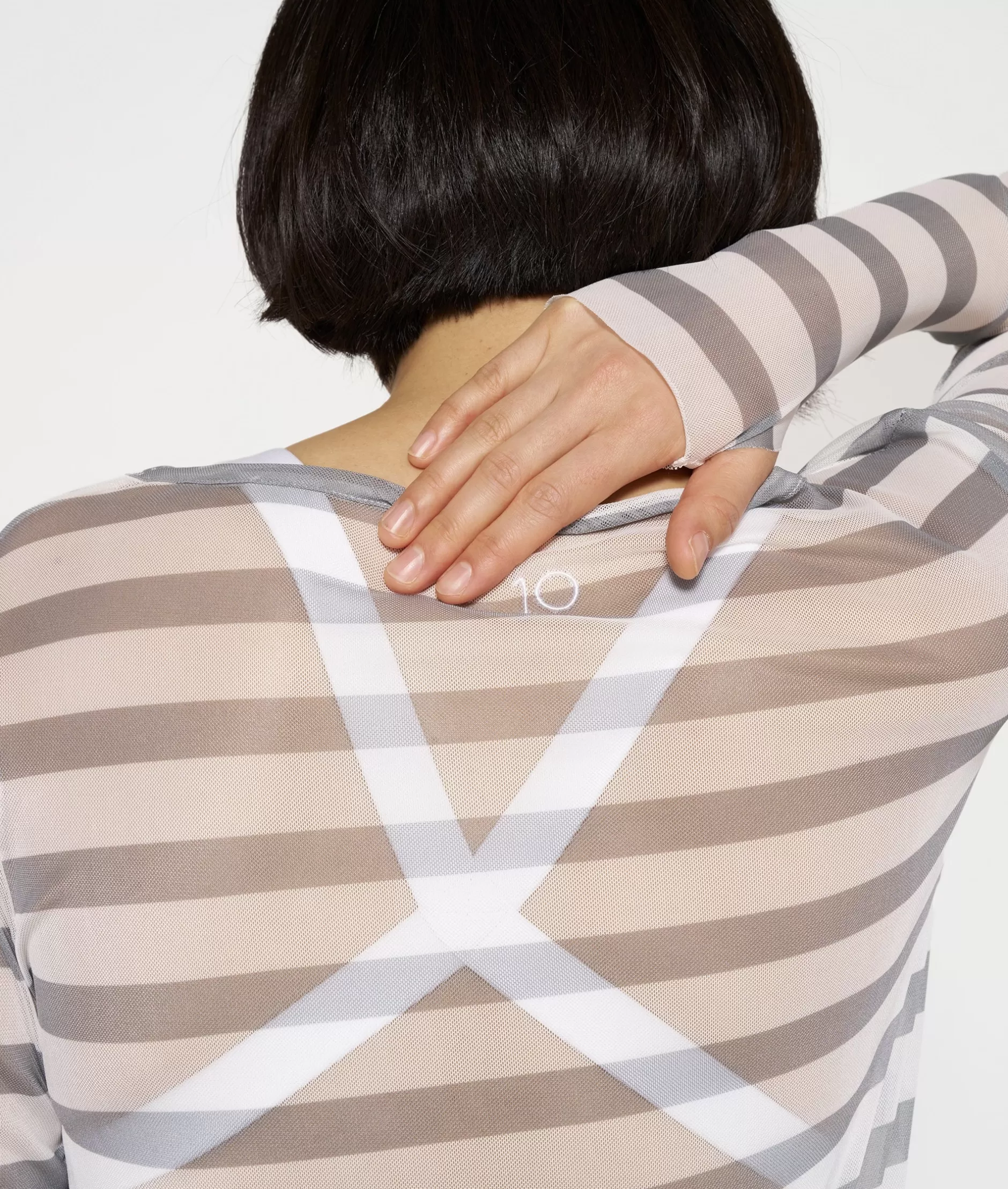 Damen 10DAYS Longsleeves>Mesh Tee Stripe